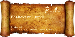 Petkovics Antal névjegykártya